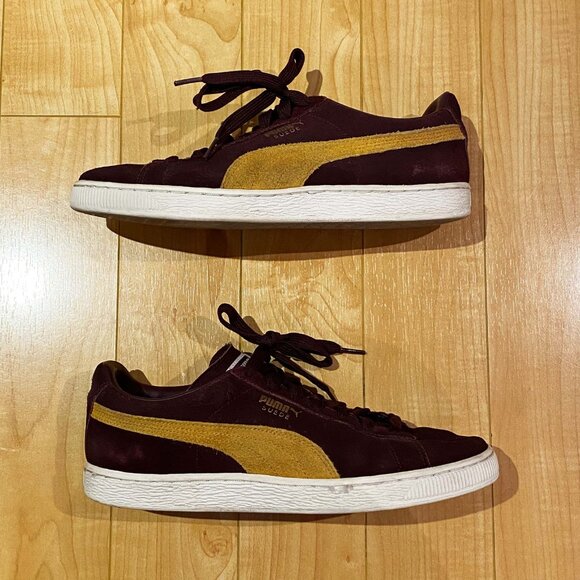 Puma Suede - Burgundy & Yellow (US10) - Picture 2 of 11